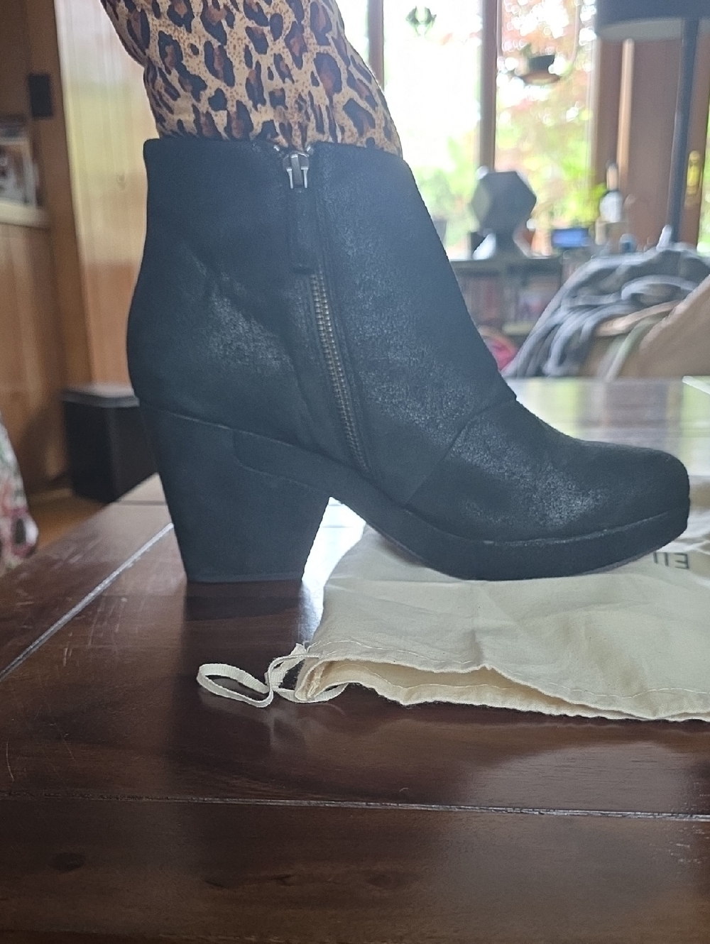 Eileen Fisher suede platform booties. - Picture 3 of 10